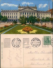 Ansichtskarte Leipzig Universität Blumen 1912  Rollstempel