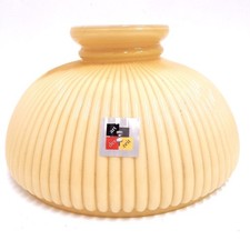 Petroleumlampenschirm 160 269 249 mm Glas gelb gerillt Vestaschirm Ersatzglas