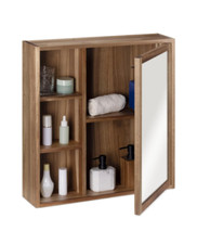 Badezimmerschrank hängend mit Spiegel Badschrank aus Holz