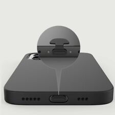 4x USB-C Staubschutz-Kappen Dust Plug Stecker Ultradünn, Selbstklebend - schwarz