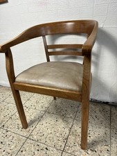 Schreibtischstuhl Armlehnstuhl  Bauhaus Art-deco Jugendstil Eiche Leder Sessel