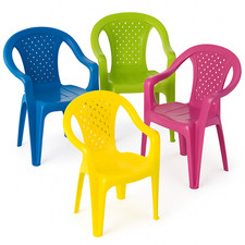 4er Set Kinderstuhl Gartenstuhl Stuhl für Kinder Garten Terrasse Plastik Stühle 