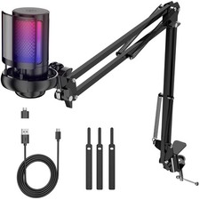 USB Mikrofon Kit RGB Kondensator Gaming PC Mikrofone Set Kondensator Mic