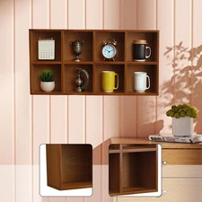 Holz Vitrine Regal Kosmetik Aufbewahrung Schrank 8 Würfel Wandhalterung Deko Raum