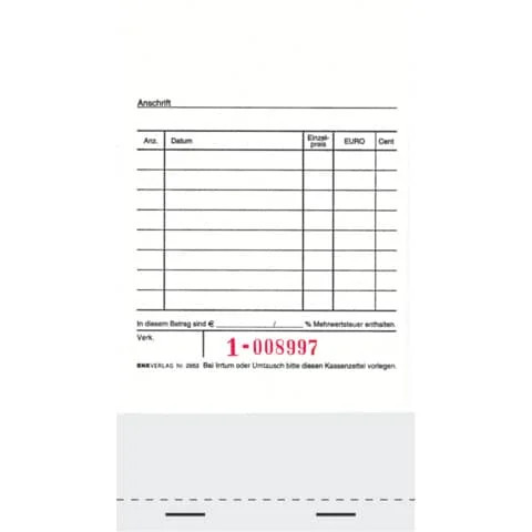 Rnk verlag kassenblock für - verlag, kassenblock,