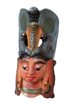 Maske Holz Schnitzerei Handarbeit Wand-Deko, Asien Sri Lanka - Vintage