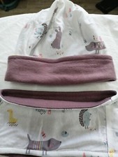 Beanie Mütze und Loop Schal Hase und Igel 