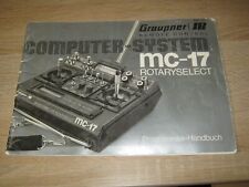 Graupner Anleitung  Sender MC 17 Programmierhandbuch