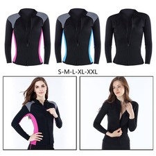 Neoprenanzüge Tops Frauen 2mm Neopren Jacke Langarm Surfen Schwimmen Front Zip