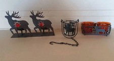 Kerzenhalter Hirsch Metall Eisen Teelichthalter Deko Konvolut Weihnachten Herbst