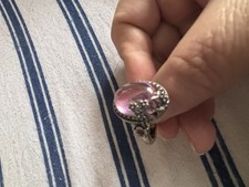 Ring Rosa Stein Silberfarben