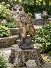 Gartenfigur Eule lebensgroß