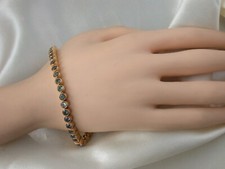 feines Tennisarmband Armband Saphiren Rainbow massiv Gelbgold  C´est Laudier