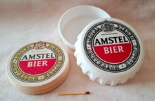 SELTEN Amstel Bier 9 Bierdeckel mit Dose in Kornkorken Form Holland Amsterdam
