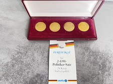 4 x 2 DM vergoldet 40 Jahre