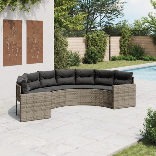 Gartensofa mit kissen halbrund - kissen,