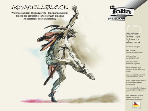 Folia aquarellblock weiss rauh - weiss,