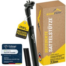 BikePeak Sattelstütze Ø 27,2 30,9 31,6 mm MTB Trekking 65 bis 150 kg + 4 Federn