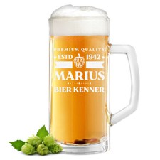 Bierkrug aus glas liter - bierkrug,