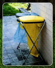 Gelber Sack + Müllsack Halter Ständer aus Metall Push-down Push-open Deckel