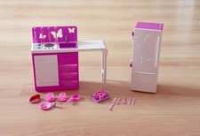 Barbie Steffi Set Küche Herd Ofen Kühlschrank Löffel Tassen Geschirr Zubehör