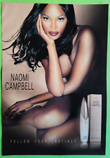 B141. Naomi Campbell Model Natural Spray Parfum Werbeanzeige Reklame 1999