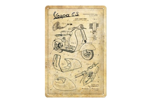 Vespa relief blechschild 150 - vespa, relief-blechschild