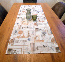 *Tischläufer Muscheln* maritim, Leuchtturm, Boot, 49 x 134 cm handgefertigt- Neu