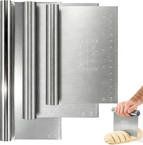 Teigschaber edelstahl 3er set - edelstahl,