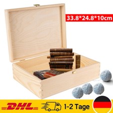 Holz-Kiste mit Deckel Unlackierte Aufbewahrungs-Box 34x25x10cm Geschenkbox NEU