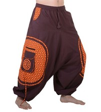 Haremshose mit charmanten Mustern Goa Hippie Hose von Kunst und Magie