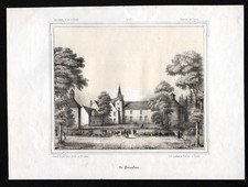 ca. 1845 Chateau Prevalaye Schloß Rennes Ille-et-Vilaine Bretagne Lithographie