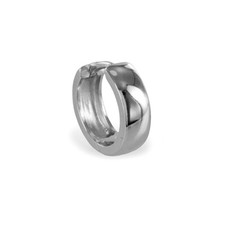 Single Herren Klapp Creole ein Ohrring 925 Silber Männer glanz oder matt 13x4 mm