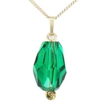 Smaragd grüne Tropfen Ohrringe oder Anhänger Massiv 333 Gelb Gold 8 Karat (48