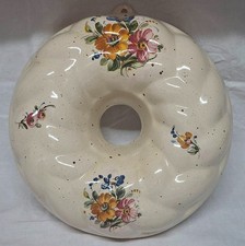 B06 Alte Backform Puddingform Keramik Steingut ? Vintage 1980-50er Jh. Gugelhupf