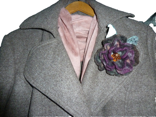 Filzbrosche filz rose kleider - rose,