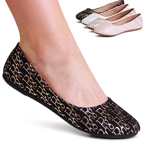 Damen print ballerina slipper - print,