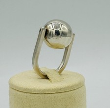 Ring Silber 925 Vintage Drehkugel Modernist Mid Century 52,5-53 DE