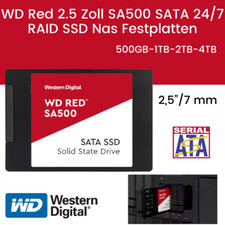 Nas SSD Festplatte 2,5 zoll HDD WD Red SA500 500GB 1TB 2TB 4TB SATA 24/7 RAID 7m