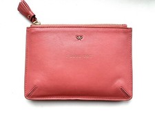 Anya Hindmarch I Love You Korall Rosa Leder Geldbörse Clutch
