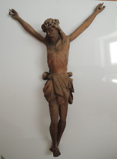 Christus Am Kreuz, Corpus Christi, Handgeschnitzt 53 cm, Linden-Holz, um 1900