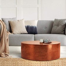 Couchtisch rund Ø 76x32 cm, Kupfer, Unikat, handgefertigt aus Aluminium