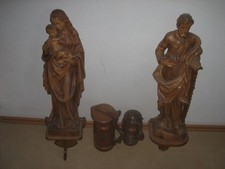 2 holz Figuren Maria und