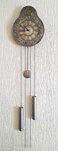 Antike zinn wanduhr - zinn,