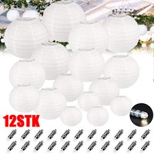 12er Weiß Papier Laterne
