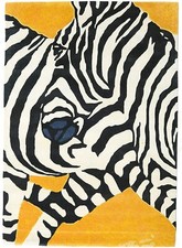 Zebra Yellow Handgetuftet 100% Wolle Weich Bereich Teppich