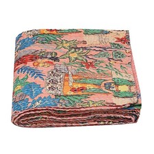 Indische handgefertigte Steppdecke, Vintage-Kantha-Tagesdecke, Überwurf,...