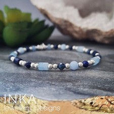 925 Sterling Silber Perle blau