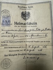 Heimatschein deutsches reich - heimatschein,