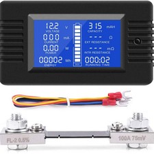 LCD DC Monitor Volt Amperemeter Batterie Shunt 100A